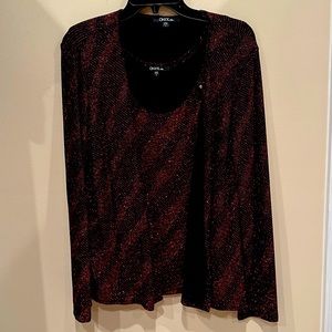 Red and black elegant shimmering shirt